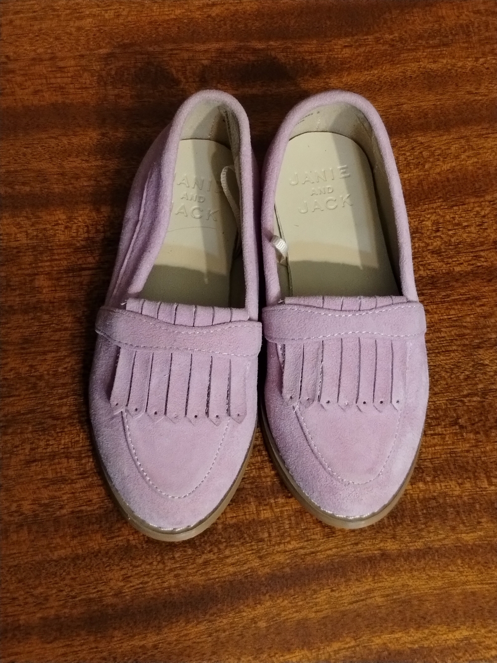 Janie and Jack Girls' Pink Suede Fringe Loafers